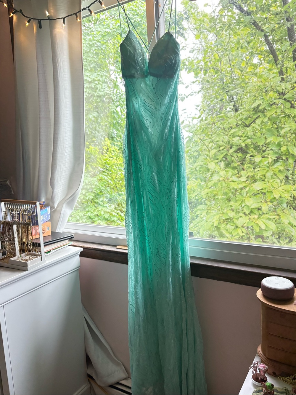 Windsor Mint Sequin Embellished Slip Dress - Picture 2 of 7